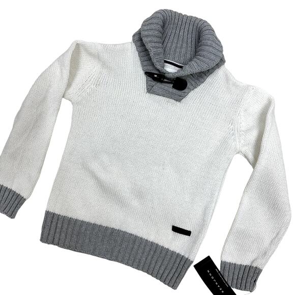 Shawl Neck Boys Cotton Sweater with Toggle Button NWT Sze 6 - Picture 1 of 11